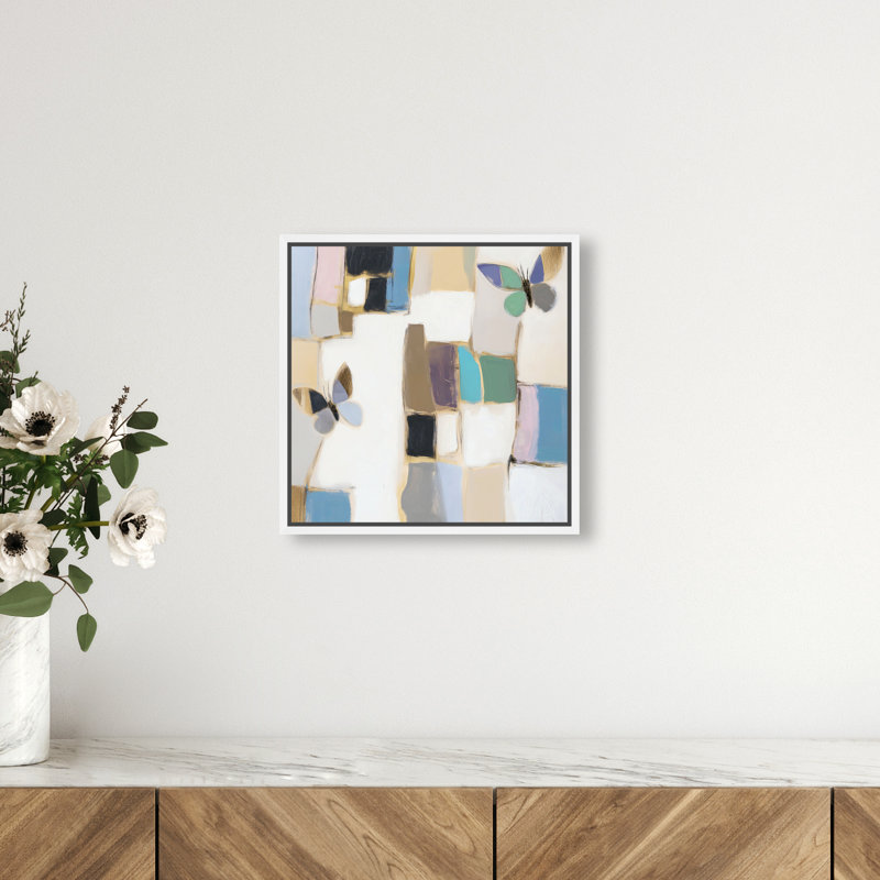 Bejewelled Butterflies Canvas Abstract Print by Oliver Gal, Black Frame, 12 x 12, 13"H x 13"W, White Frame