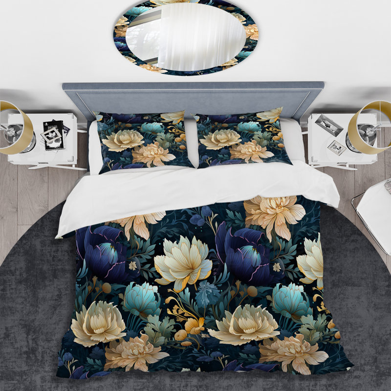 Ensemble de housse de couette Deep Emerald, Housse de couette pour très grand lit et 2 très
