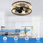 Ventilateur de plafond encastré Bohemia noir de 47,8 cm (18,8 po) avec lumière et télécommande, moteur CC réversible à 6 vitesses pour chambre à coucher