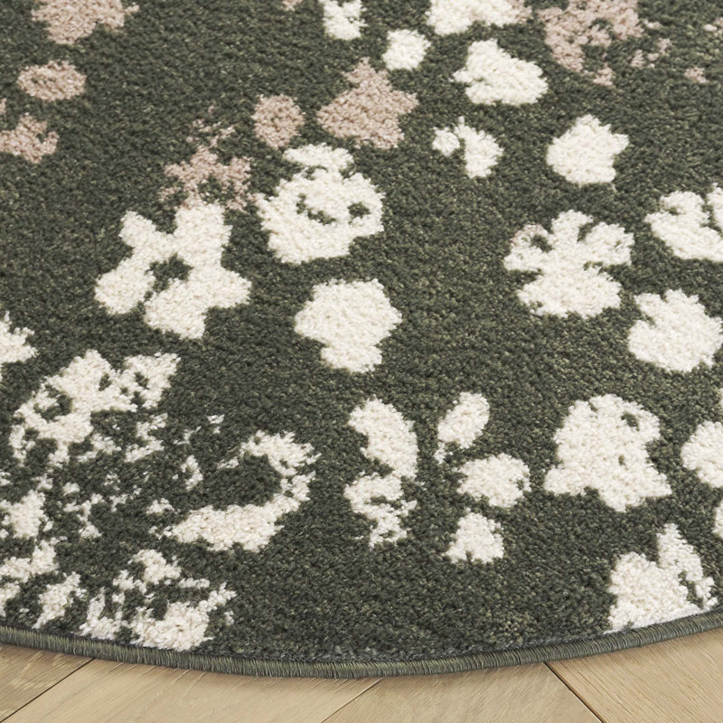 Tapis floral Yudiel Performance, Rond 6 pi