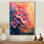 Giranium géraniums sur la glissade en bois I - art sur toile géraniums