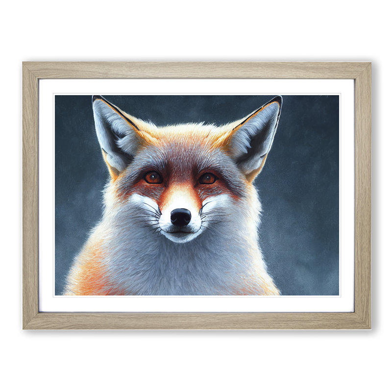 Blessed Fox - Framed Print, Oak, 34cm H x 46cm W x 2cm D