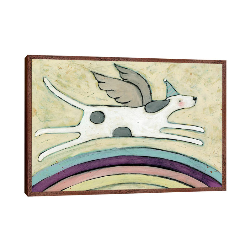 Dogs Go to Heaven 1 Piece Painting on Canvas, 152.5 cm H x 101.5 cm W, Classic Brown Wood Framed