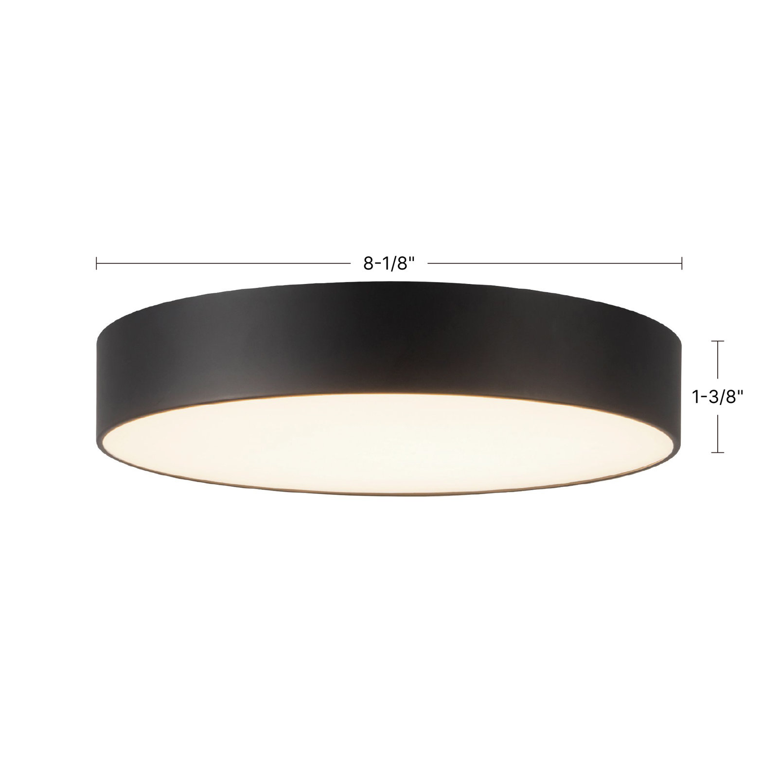 Single Light Flush Mount, Matte Black