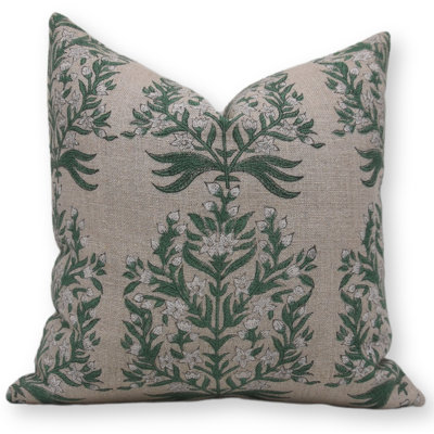Fabdivine Block Print Linen Pillow Cover Handcrafted Artisan Cushion for Boho, Farmhouse, and Modern Spaces-14X36 Inch