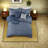 Modern Seersucker Bedding Set, Microfiber Navy Comforter, Chic Home Style