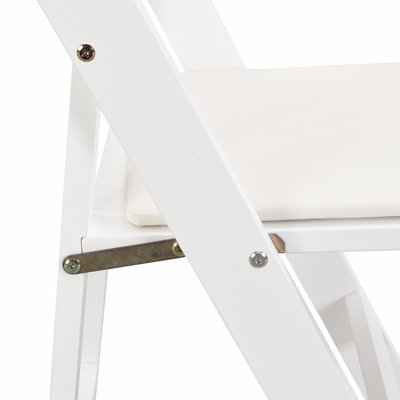 Chaise pliante rembourrée, gain de place, facile à transporter, ensemble de 4, coussin beige/étagère blanche, salle à manger