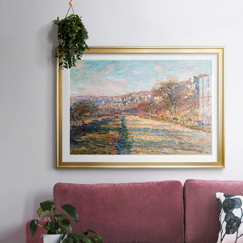 Monet, impression encadrée sur papier par Claude Monet, Or, H 27 po x l 39 po x P 1,5 po
