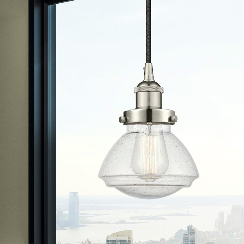 Luminaire suspendu simple à 1 lumière Caille, Nickel poli