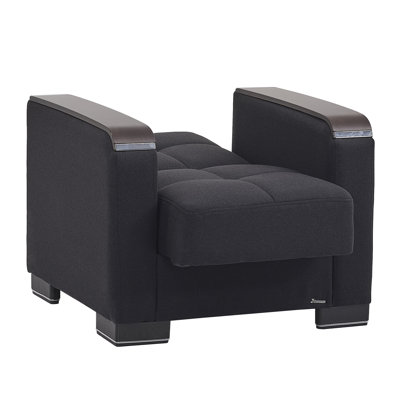 Nadler X Vegan Leather Upholstered Convertible 3-in-1 Sleeper Arm Chair With Storage
