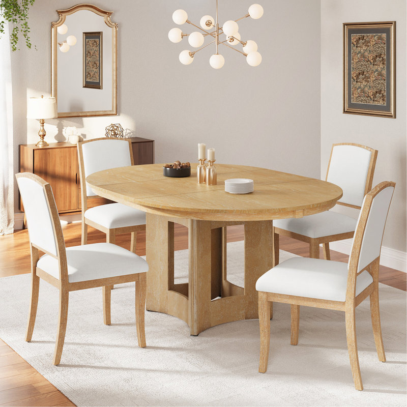 Ensemble de table de salle à manger à rallonge Farmhouse, Naturel