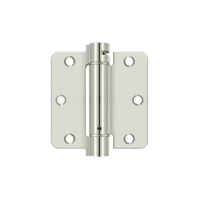 Charnière à ressort en nickel poli 3-1 / 2 po x 3-1 / 2 po x 1/4 po Deltana DSH35R414