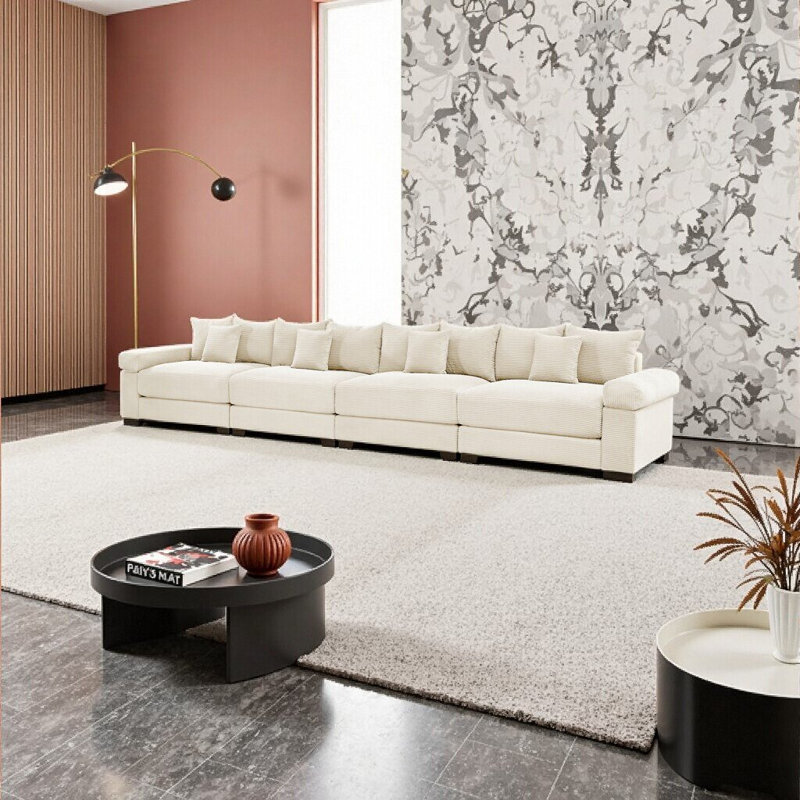 Canapé modulaire surdimensionné de 170 po Cloud, Crème