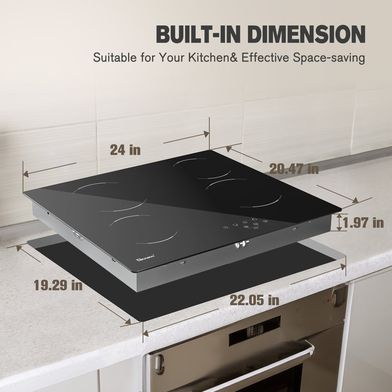 24" 4 Burner Electric Radiant Cooktop
