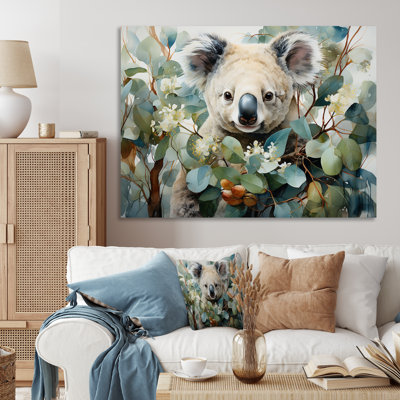 Watercolor Koala Tree Observer 1 - Koala Animal Wall Art