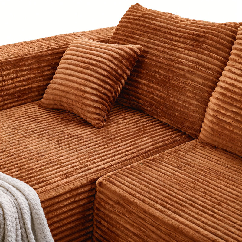 Boneless 118" U-shaped Sectional Couches For Living Room Modern Modular L-shape Cloud Sofa Compression-boneless Deep Seat Couch With Chaise And Ottoman