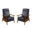 Fauteuil inclinable réglable avec inclinaison manuelle et repose-pied intégré (ensemble de 2)-131076540