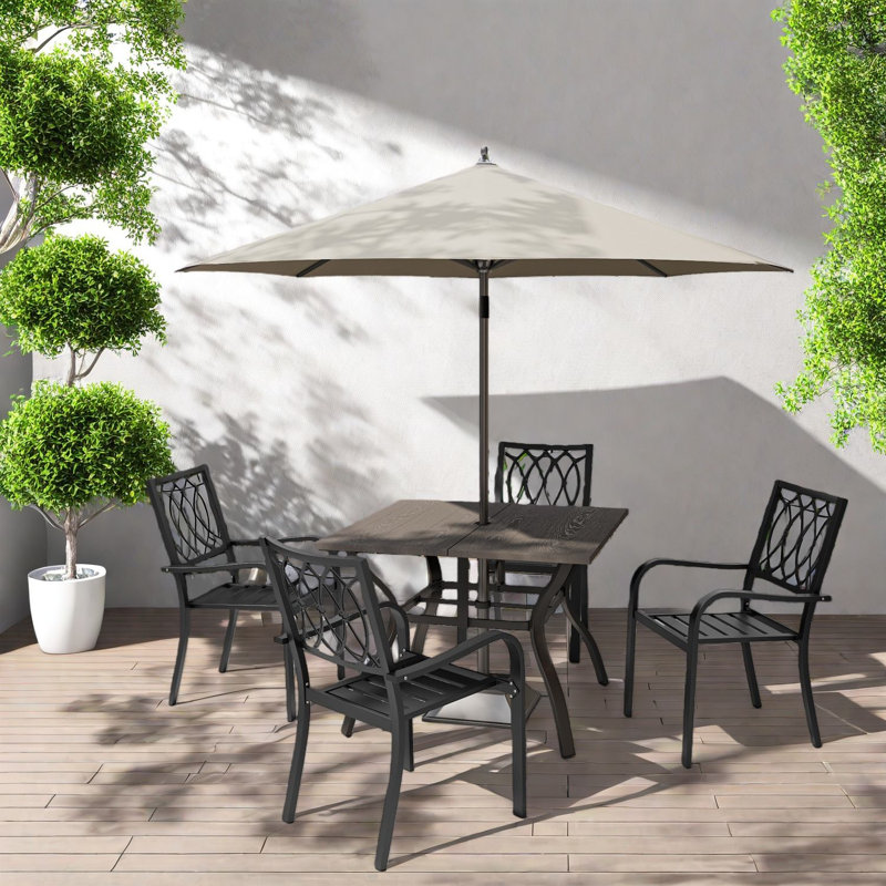 Ensembles de salle à manger robustes en métal, conception ergonomique pour l'extérieur de la maison