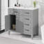 Ensemble de meuble-lavabo 36 po avec lavabo, armoire de salle de bain avec tiroirs et portes, structure en bois massif et panneau de fibres à densité moyenne-984844466