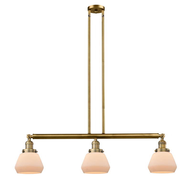 Chill 3 - Light Kitchen Island Pendant, Brushed Brass, Matte White Cased