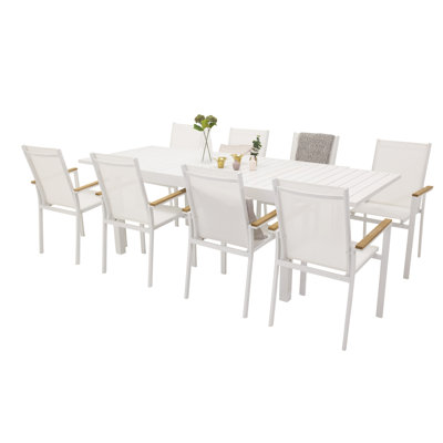 Geir 8 - Person Patio Dining Set with Rectangular Table