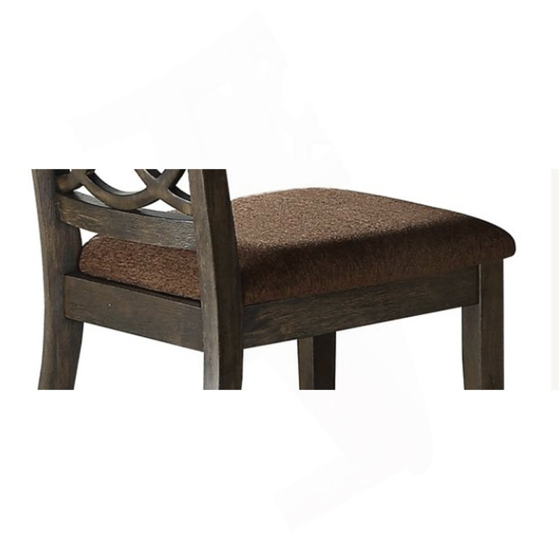 Ensemble de 2 chaises d'appoint Jameson en tissu brun et finition espresso