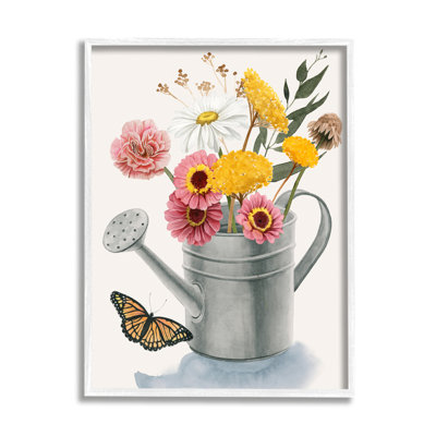 " Traditional Watering Can Flower Bouquet " by Grace Popp Painting Print