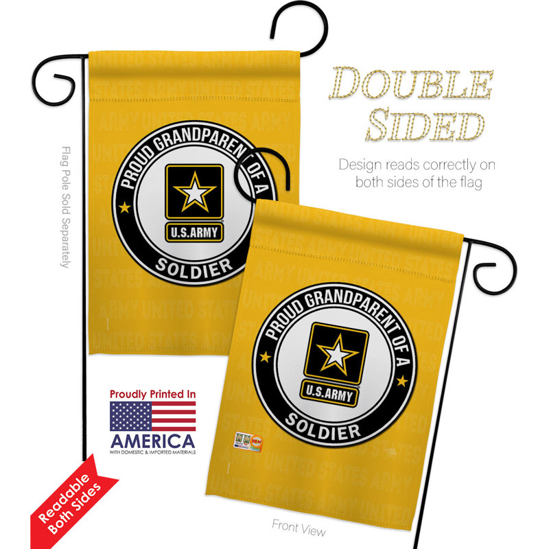 2 côtés 19 po x 13 po Ensemble de drapeaux Proud Grandparent Coastie Garden, Armée