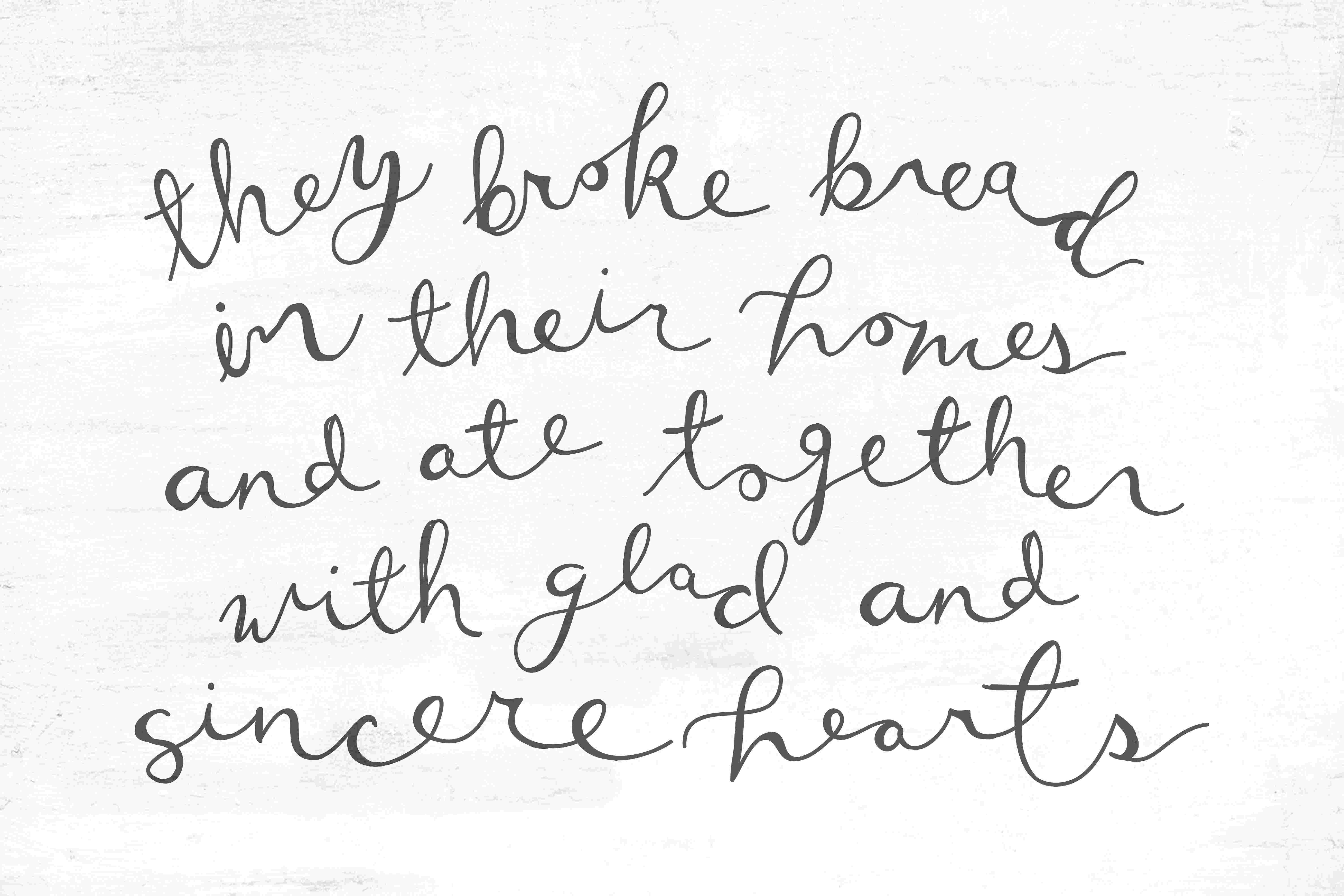 Trinx They Broke Bread Script Cream Background - Wrapped Canvas Textual ...