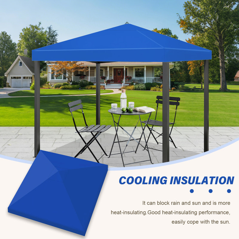 Abri de remplacement pour pavillon de jardin, 120 po x 120 po, Blue, Simple