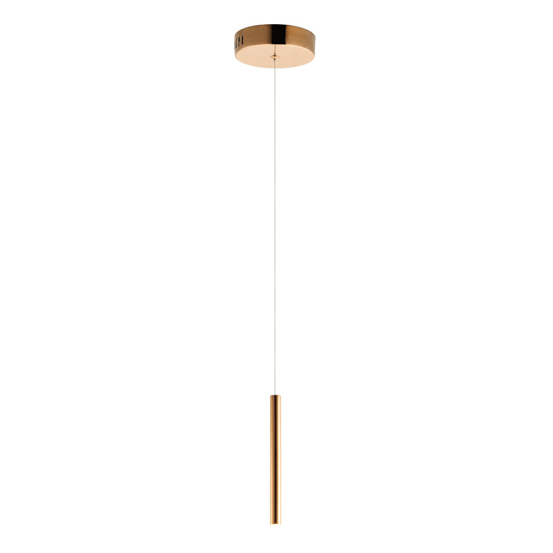 Addysun 1 - Light LED Unique/Statement Pendant, Rose Gold