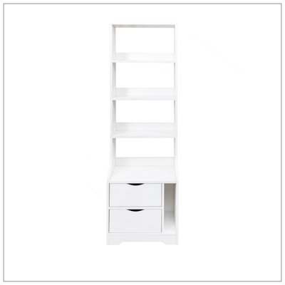 Night Stand With Bookshelf, Night Stand With 2 Storage Drawers For Bedroom