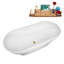 67" Streamline Soaking Freestanding Tub and Tray With Internal Drain-101685383