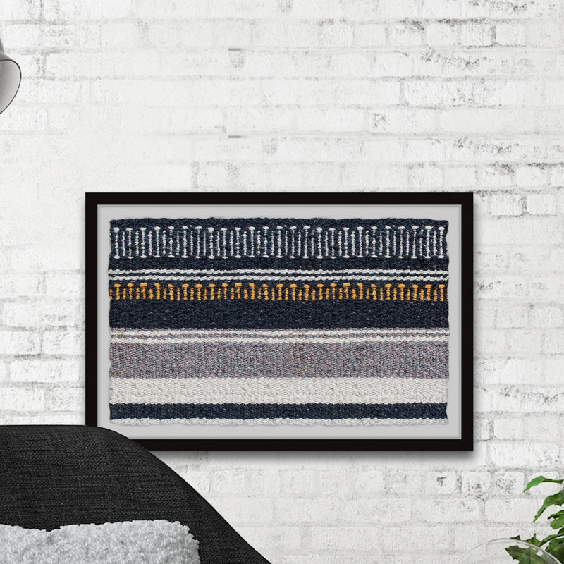 Black And Grey Lines - Single Picture Frame Print, 20cm H x 30cm W x 3.81cm D