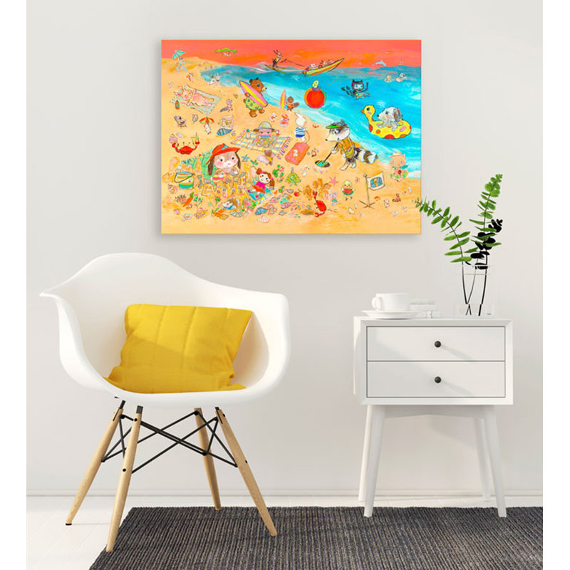 Animaux sur la côte, art sur toile, H 18 po x L 24 po x l 1,25 po