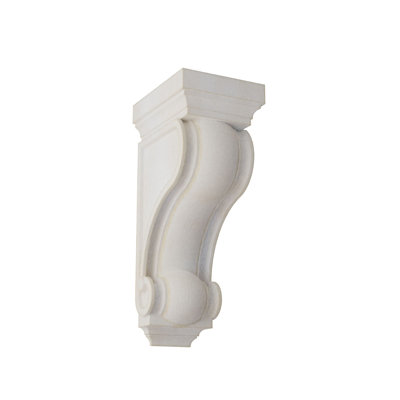 6"W x 7 1/2"D x 16"H Devon Traditional Wood Vintage Decor Corbel, Chalk Dust White