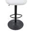 Ensemble de 2 tabourets de bar réglables en hauteur, chaises capitonnées en polyuréthane blanc avec base en métal noir et repose-pieds pour îlot de cuisine, bar et pub-129879479