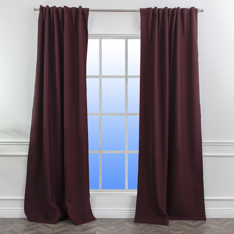 Room Darkening Single Curtain Panel, 130cm Width x 375cm Drop, Dark Red