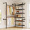 Industrial Pipe Clothing Rack Clothes Racks with 2 Telescopic Rod & 6 Shelves