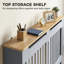 Radiator Slatted Radiator Cover Painted Cabinet 152L x 19W x 81H cm Grey