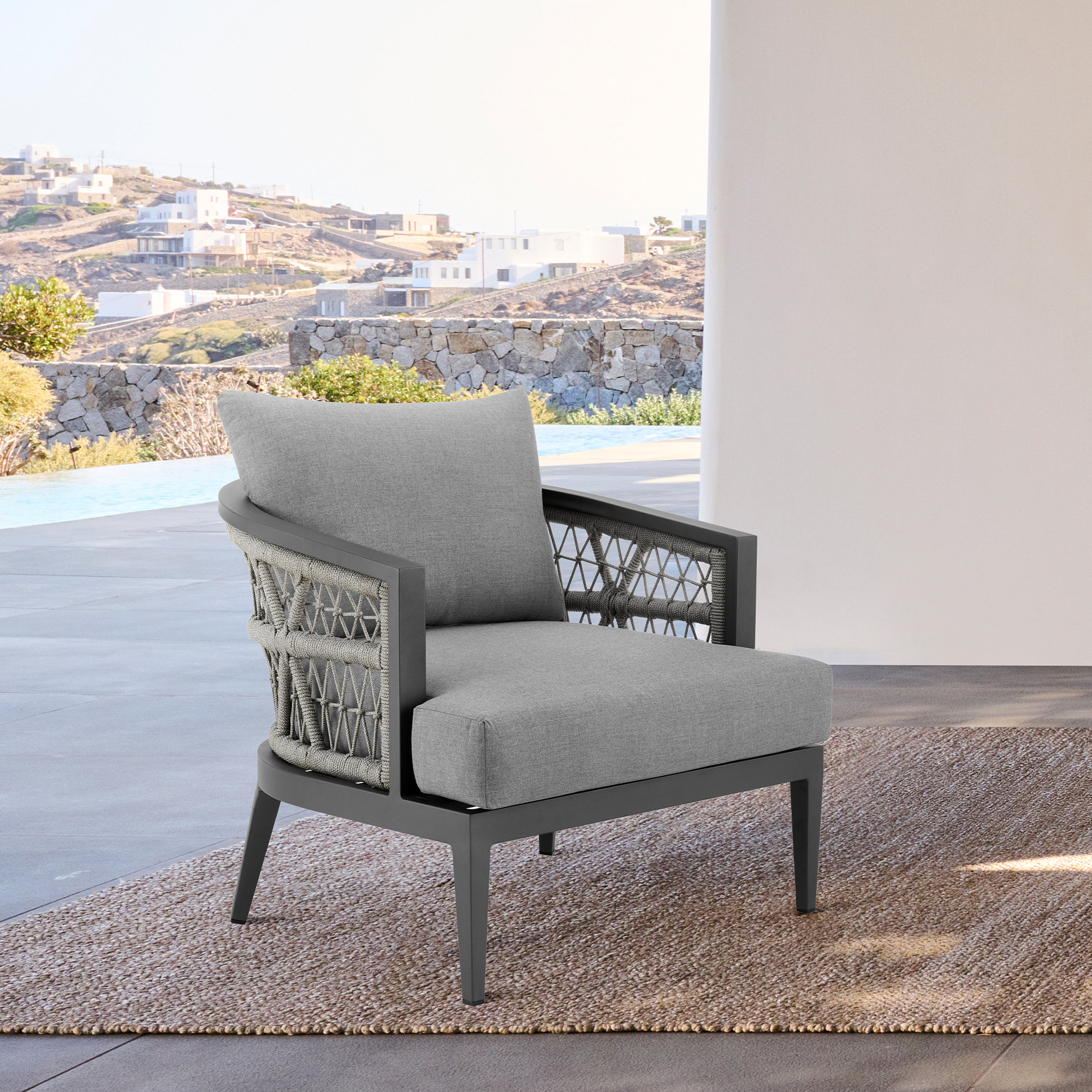 Evalyn Metal Outdoor Lounge Chair
