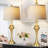 Modern 30'' Gold Table Lamp Set with USB & Type-C Ports, Oatmeal Linen Shade-1990468133