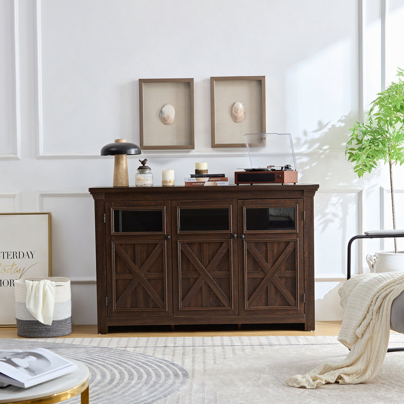 Buffet, armoire de rangement et meuble télé avec trois portes 52,99 Corrinn, H 35 po x l 53 po x P 15,35 po, Espresso
