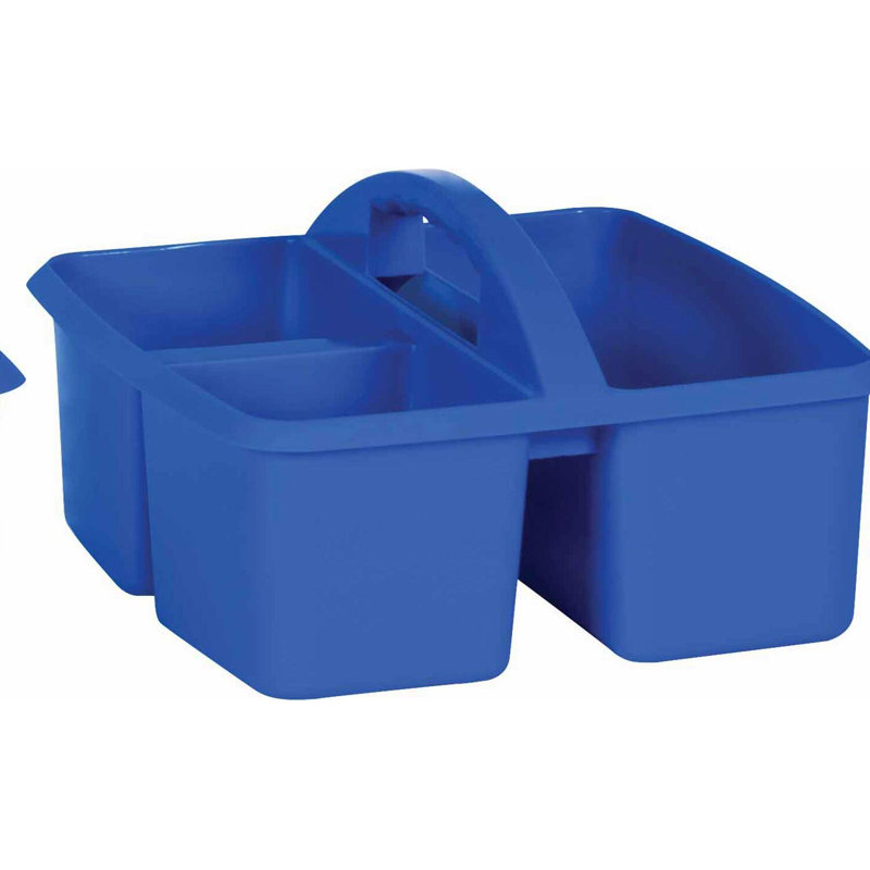 Compact Blue Plastic Organizer Caddy - Storage Solution