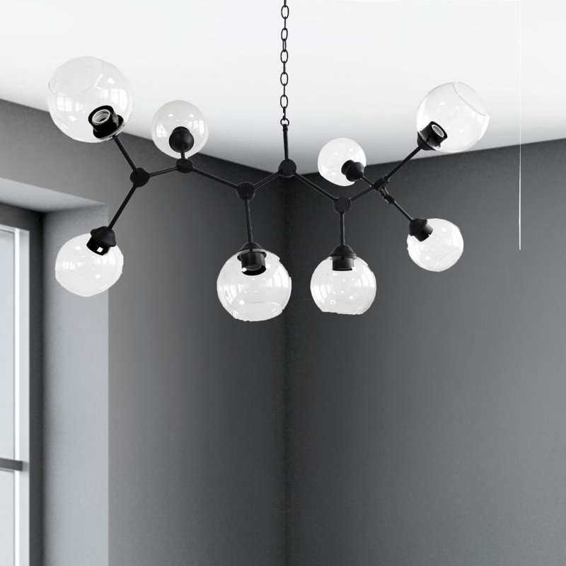 Lustre composé de 8 lumières Corrigan Studio® Ch5711Side8Bk