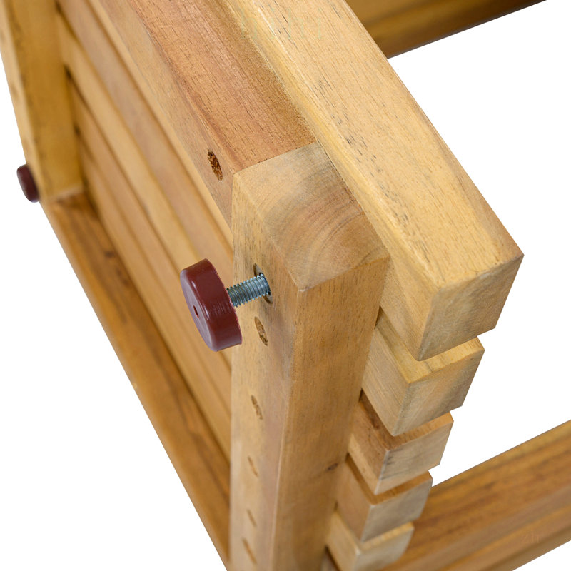 Ensemble de conversation d'extérieur surdimensionné 3 pièces avec deux fauteuils club et table d'appoint, structure en bois d'acacia, finition naturelle avec coussins beiges