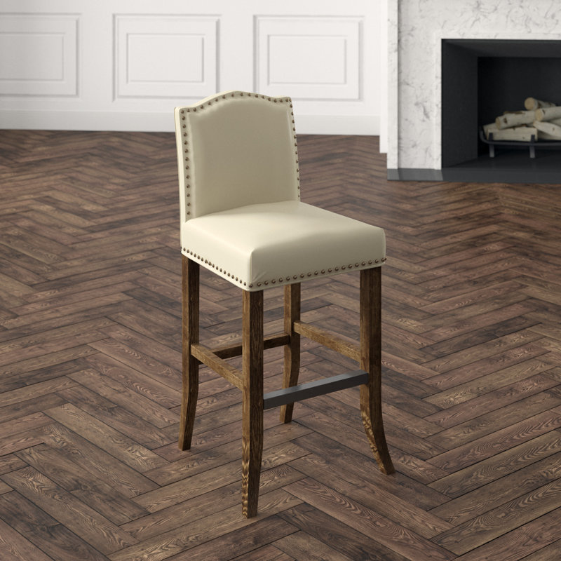 Pauper Solid Wood Bar Stool, Vanilla