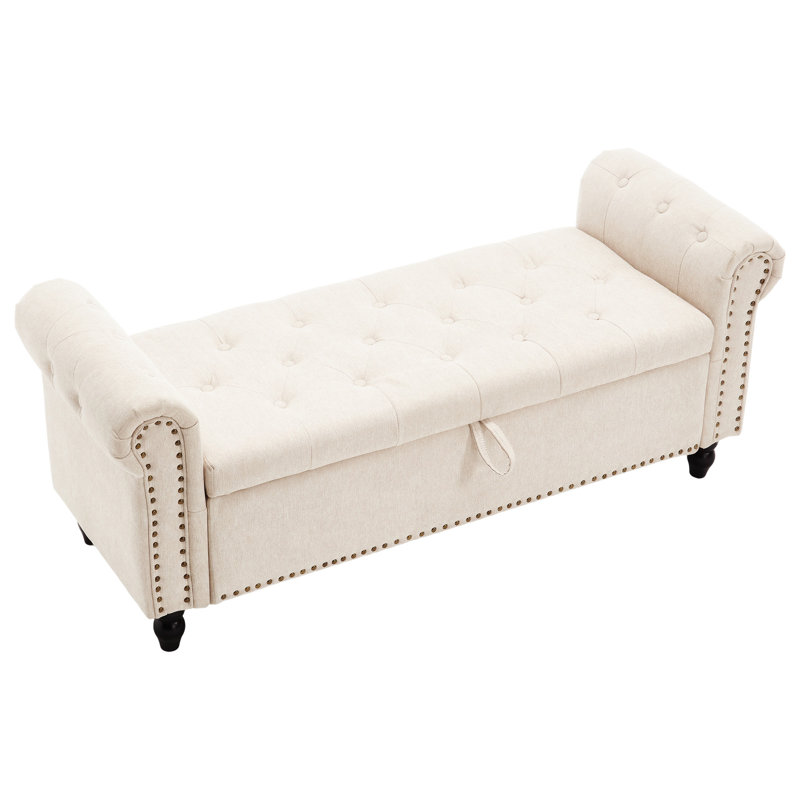 Repose-pieds avec rangement Coolmore 55,25 pouces, Chameau
