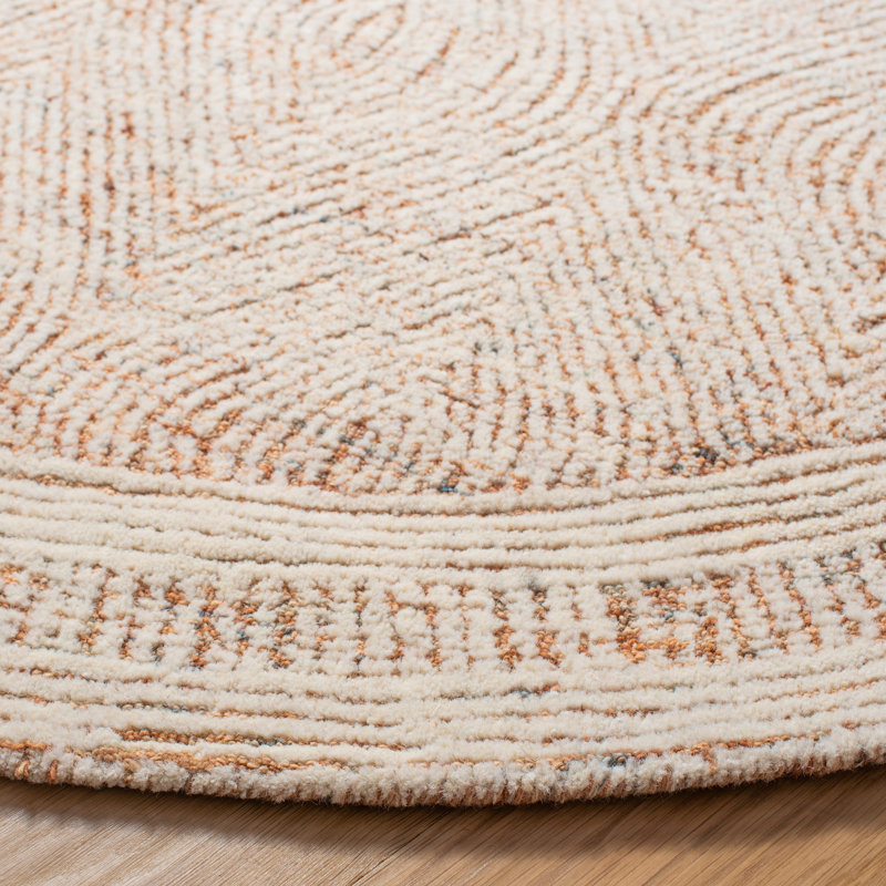 Tapis en laine touffeté à la main Cole, Ovale 6 pi x 8 pi, Ivory/Rust