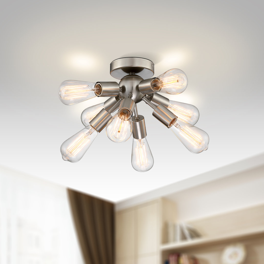 Kreios FSB-8L Sagittarius Black Flush Mount Ceiling Light Lightnia Fixture 